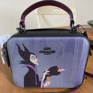 Disney X Coach Box Crossbody With Maleficent Motif